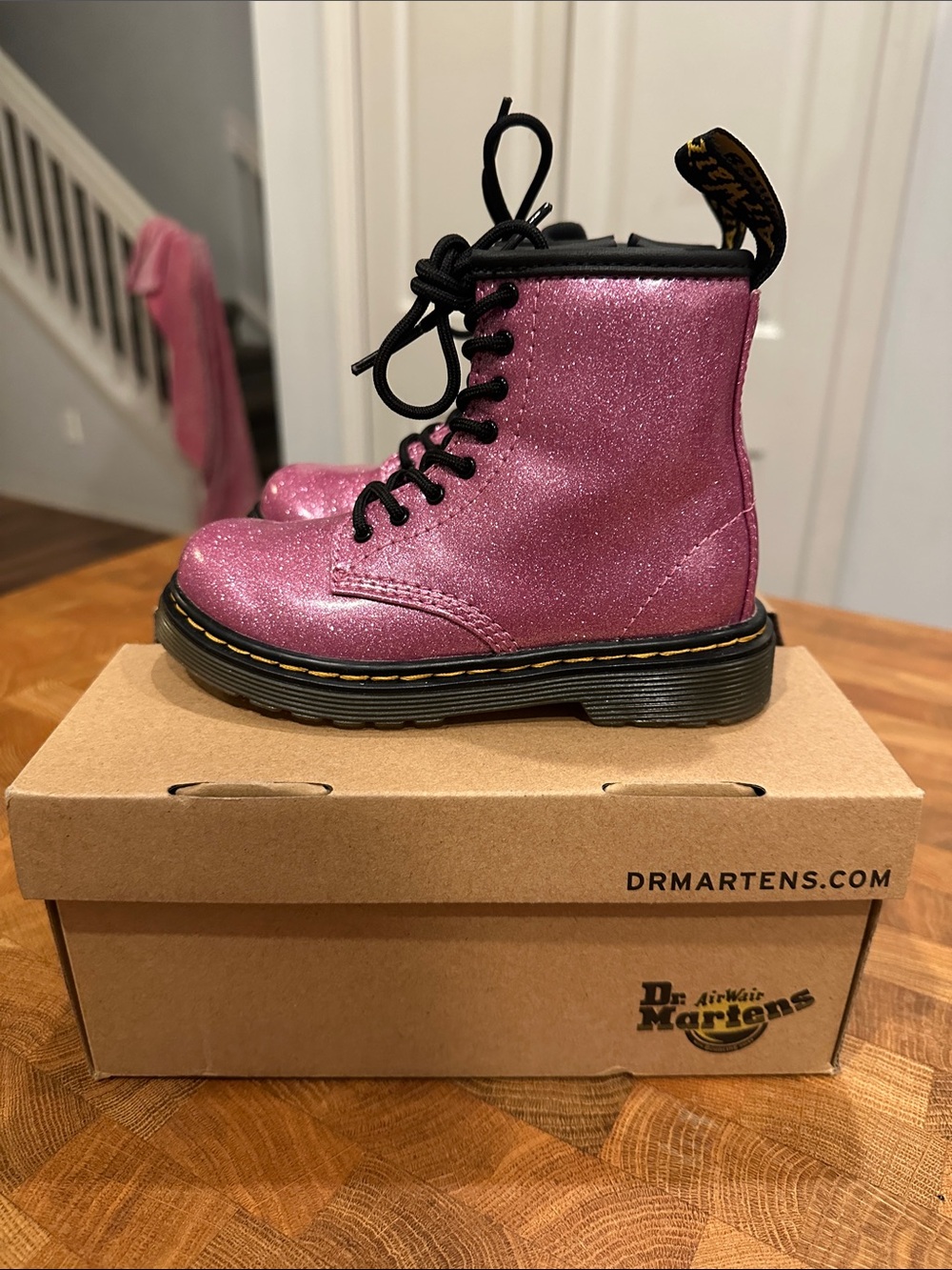 Dr. Martens 1460 pink glitter toddler size 9